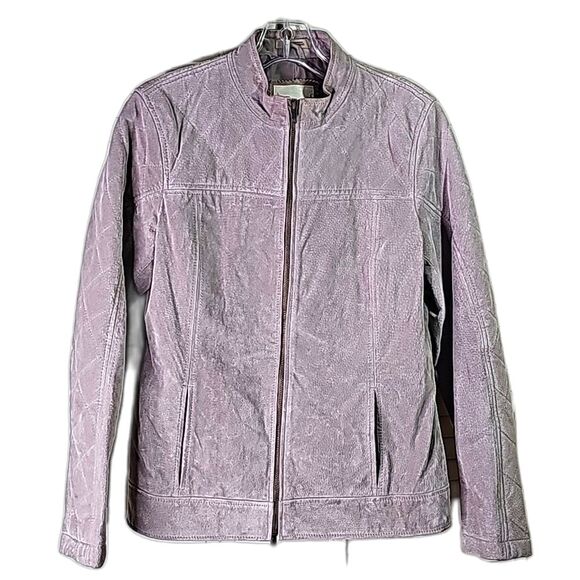 Suede Jacket by Ruff Hewn Gray Size Medium 2 Front Slit Pockets Zip Closure - Picture 1 of 6